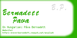 bernadett pava business card