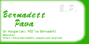 bernadett pava business card